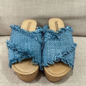 Footnotes Women's Blue Woven Sandals size 7
